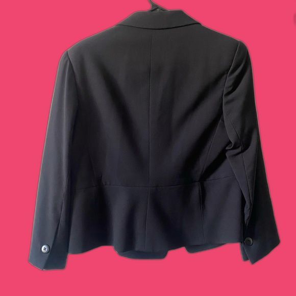 Armani Collezioni Black Twill Wool Peplum Jacket - Picture 4 of 10